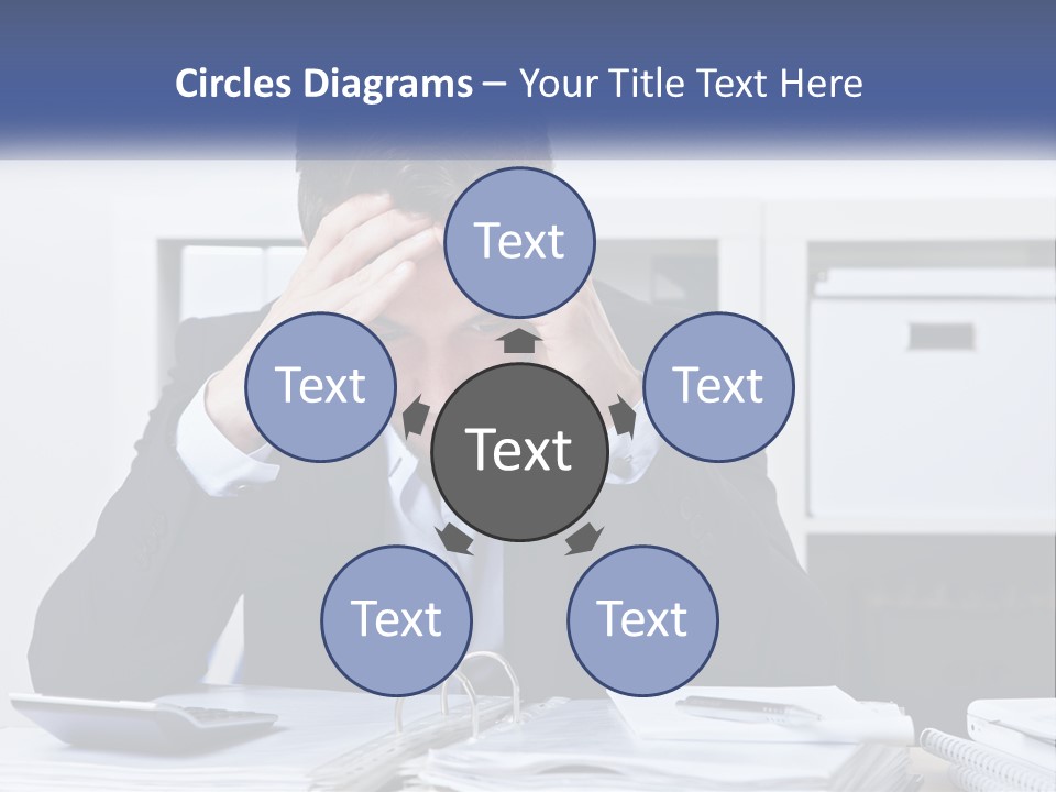 The Man Has A Headache From Work PowerPoint Template