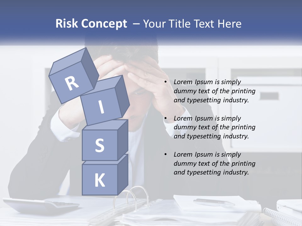 The Man Has A Headache From Work PowerPoint Template