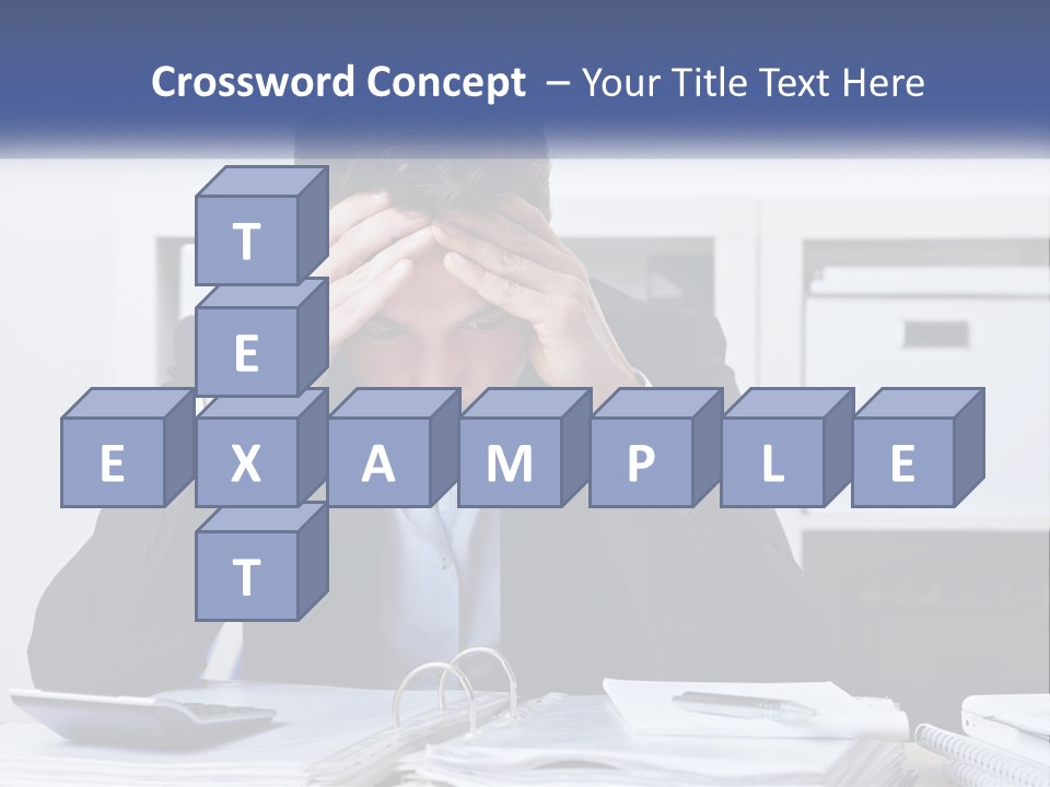 The Man Has A Headache From Work PowerPoint Template