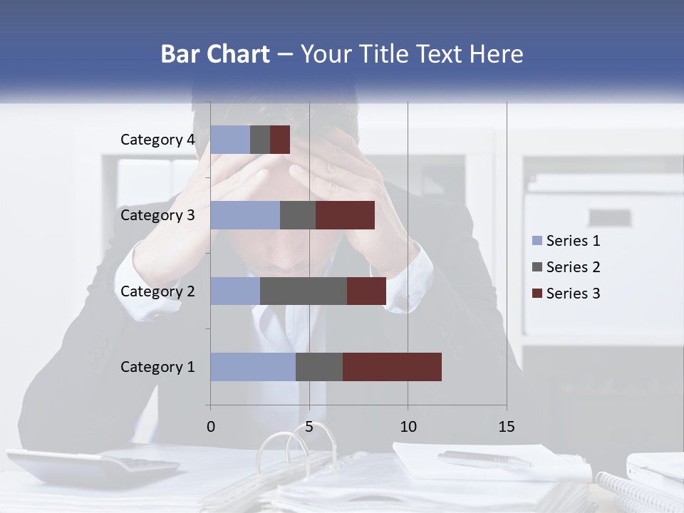 The Man Has A Headache From Work PowerPoint Template