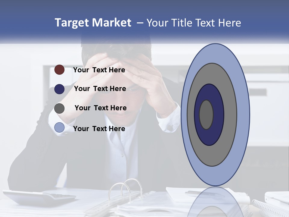 The Man Has A Headache From Work PowerPoint Template