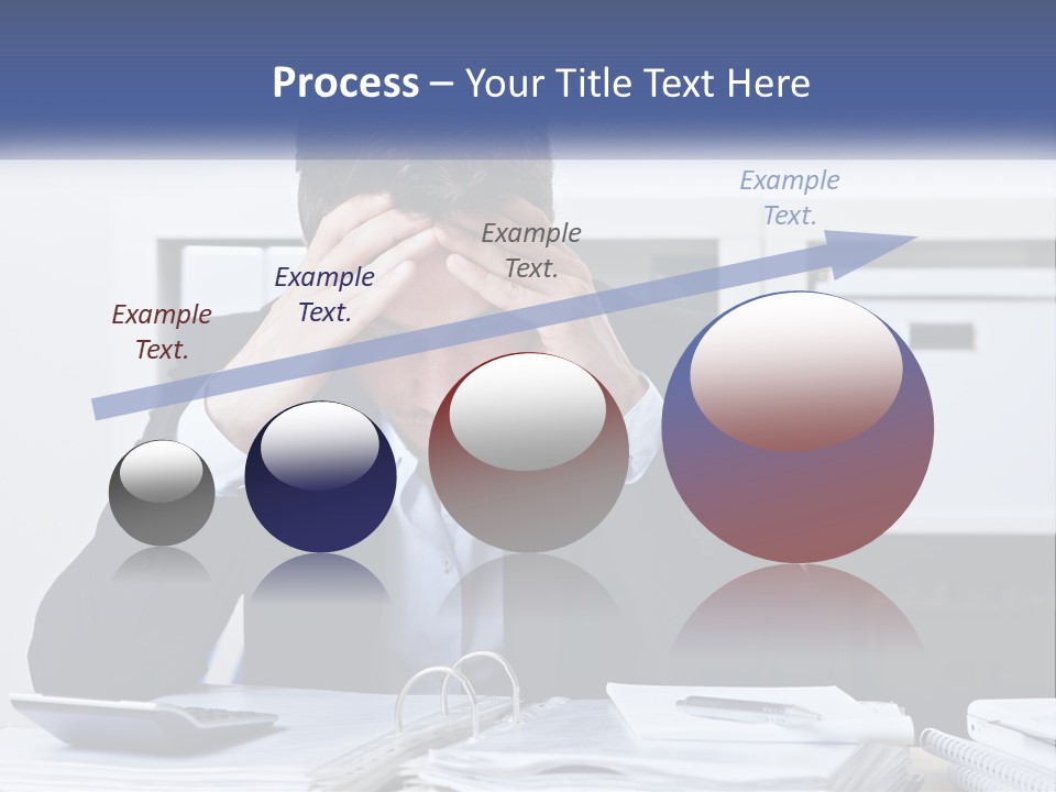 The Man Has A Headache From Work PowerPoint Template