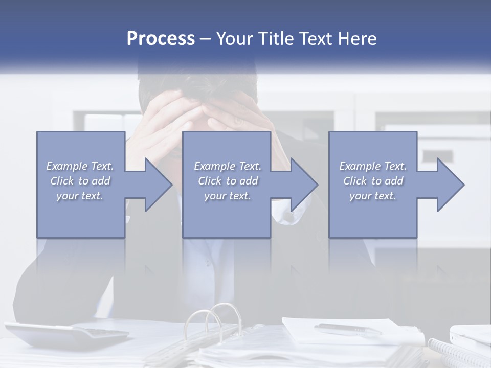 The Man Has A Headache From Work PowerPoint Template