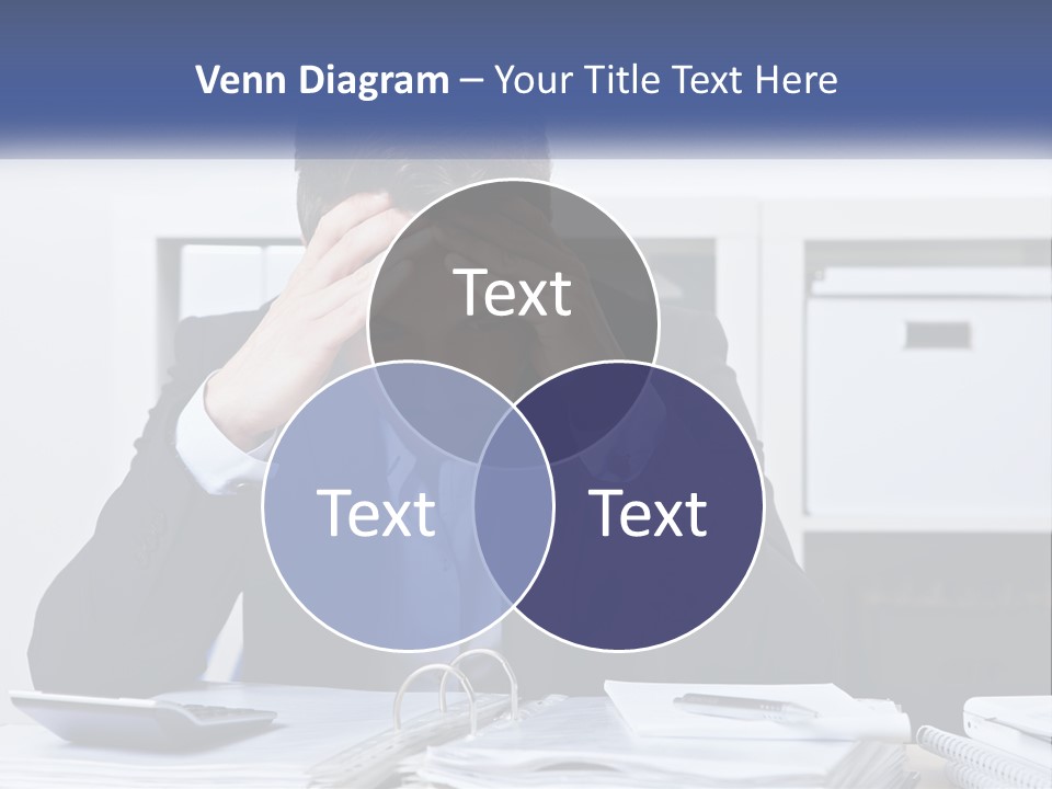 The Man Has A Headache From Work PowerPoint Template