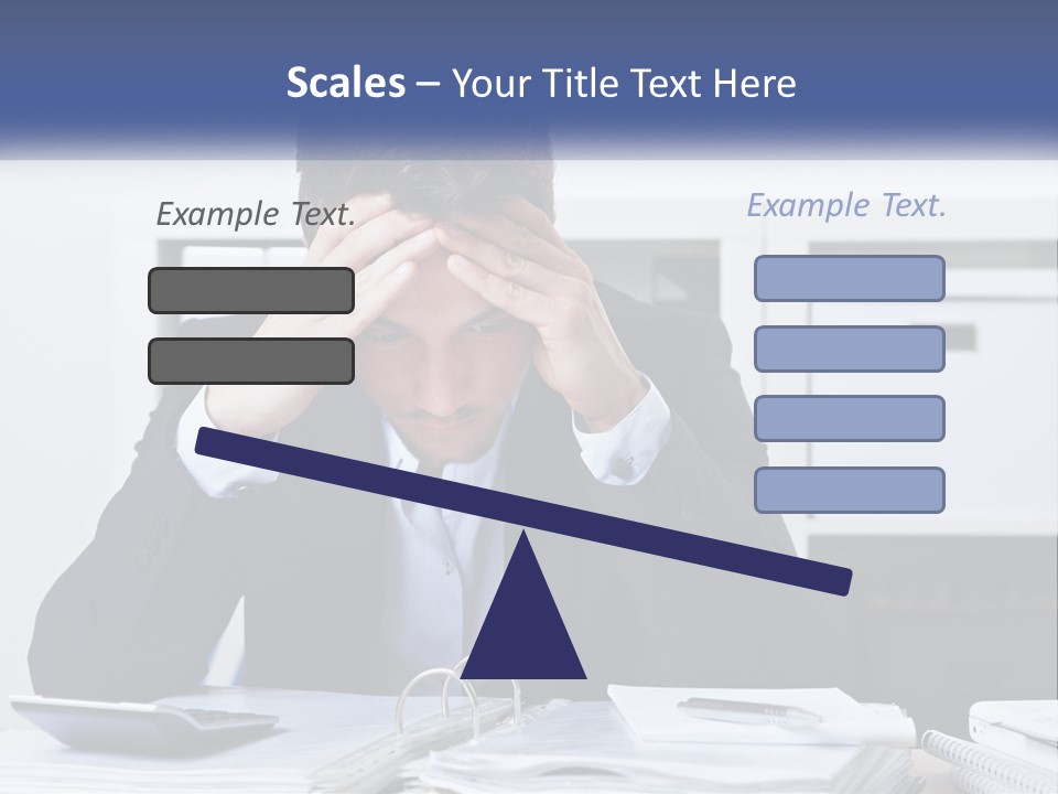 The Man Has A Headache From Work PowerPoint Template