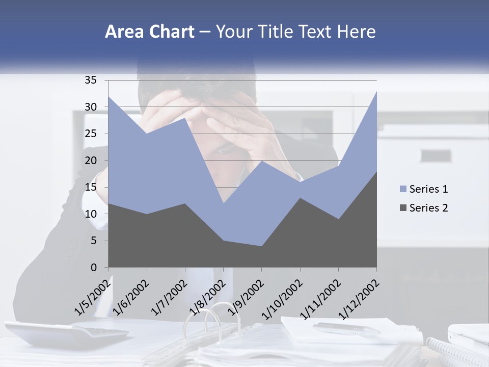 The Man Has A Headache From Work PowerPoint Template