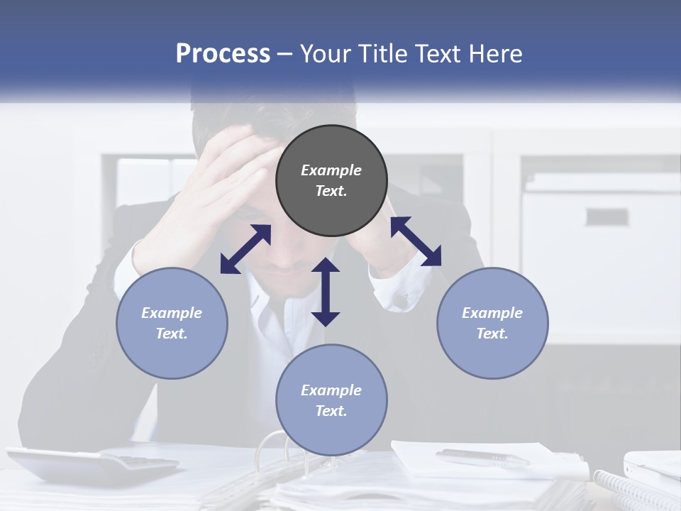 The Man Has A Headache From Work PowerPoint Template