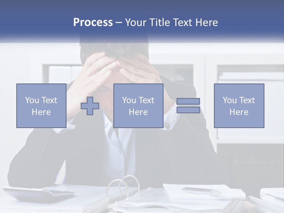 The Man Has A Headache From Work PowerPoint Template