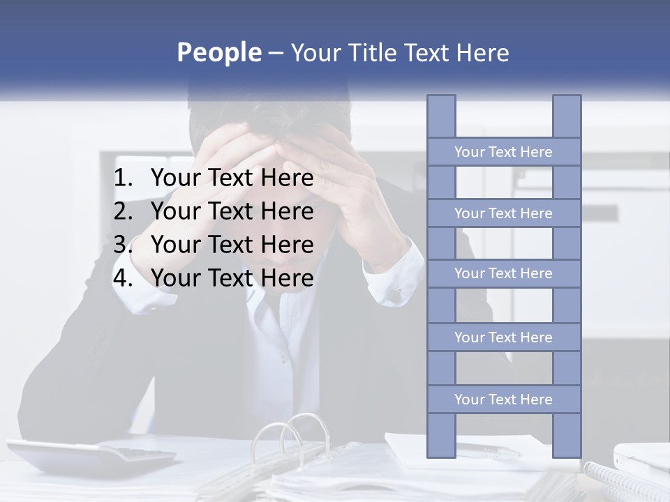 The Man Has A Headache From Work PowerPoint Template