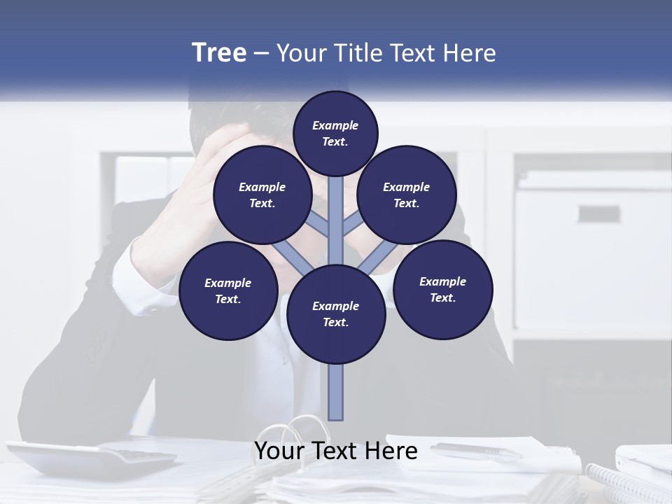 The Man Has A Headache From Work PowerPoint Template