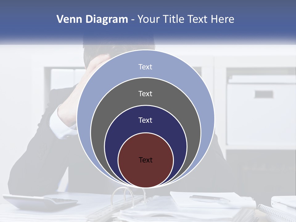 The Man Has A Headache From Work PowerPoint Template
