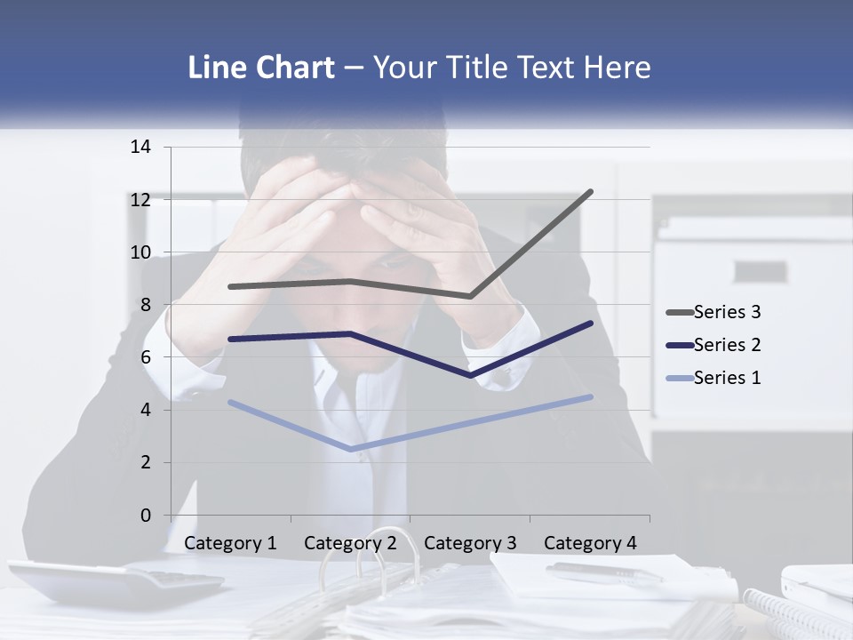 The Man Has A Headache From Work PowerPoint Template