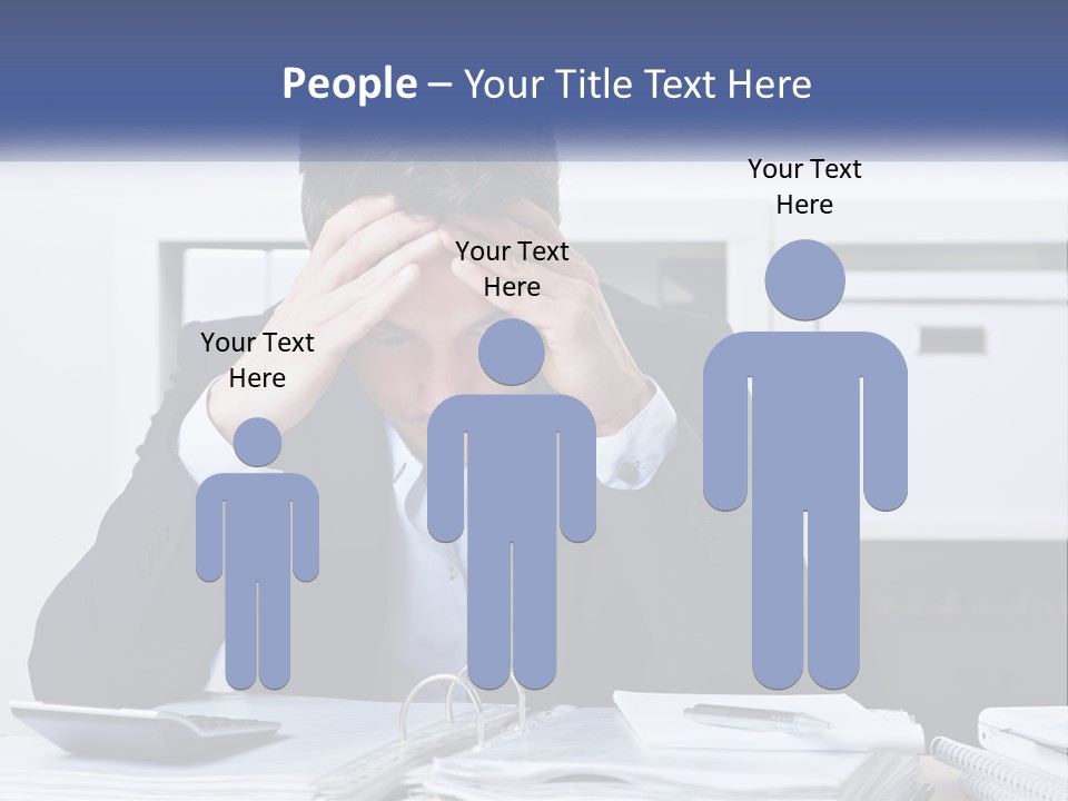 The Man Has A Headache From Work PowerPoint Template