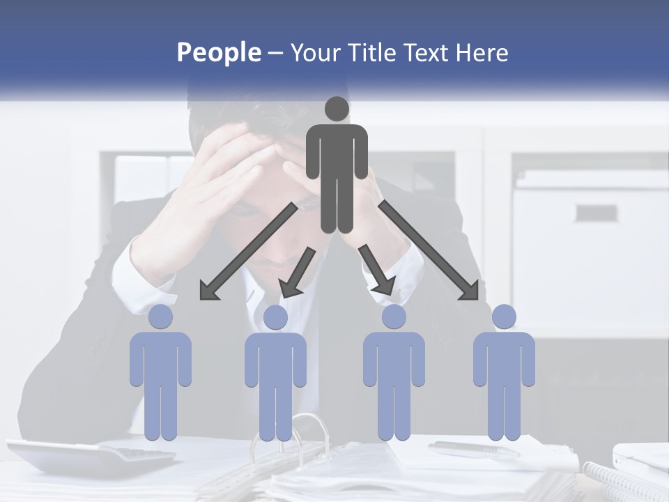 The Man Has A Headache From Work PowerPoint Template