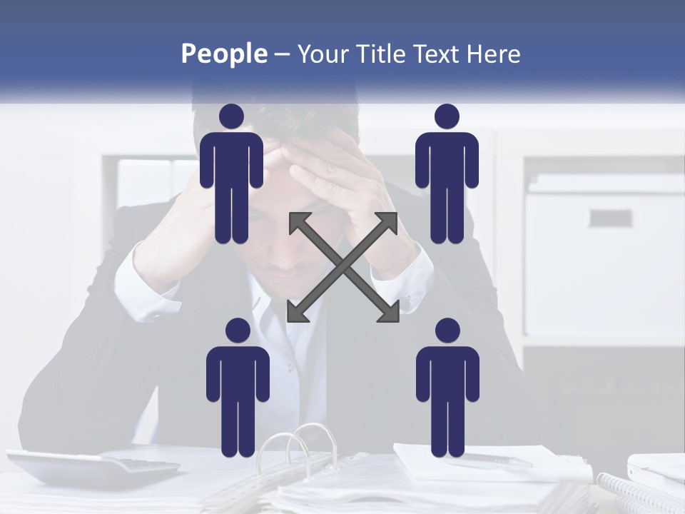 The Man Has A Headache From Work PowerPoint Template