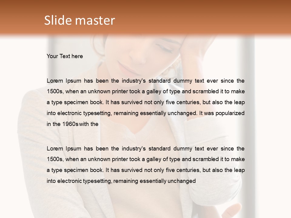 The Girl Is Holding Her Head PowerPoint Template