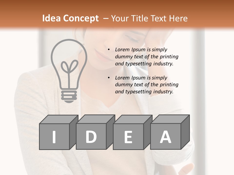 The Girl Is Holding Her Head PowerPoint Template