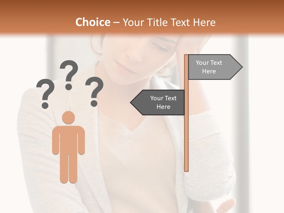 The Girl Is Holding Her Head PowerPoint Template