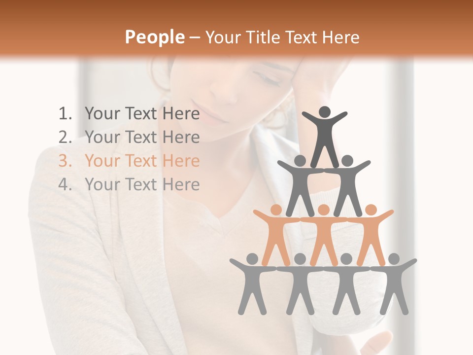 The Girl Is Holding Her Head PowerPoint Template