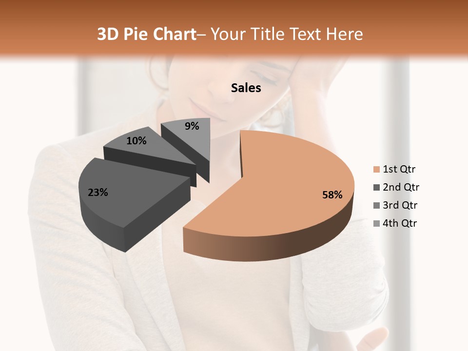 The Girl Is Holding Her Head PowerPoint Template