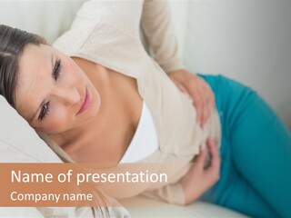 Abdominal Pain In A Girl PowerPoint Template