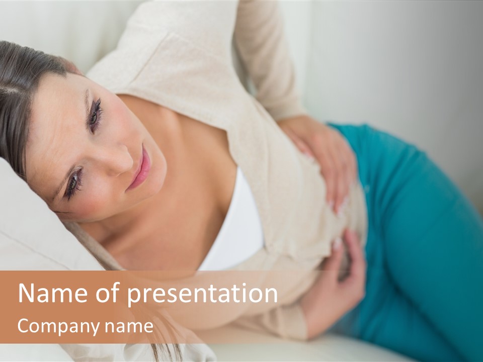 Abdominal Pain In A Girl PowerPoint Template