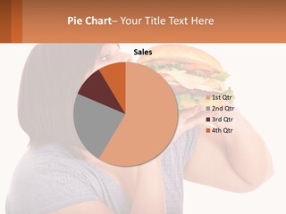 Girl Eating Burger PowerPoint Template