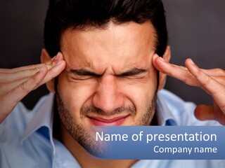 Headache In Men PowerPoint Template