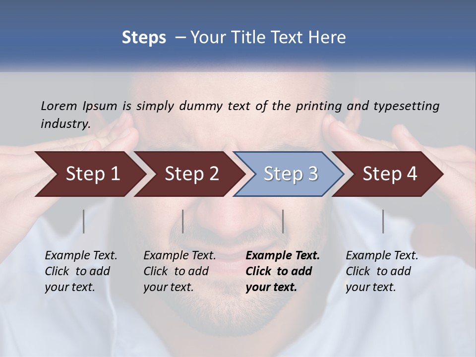 Headache In Men PowerPoint Template