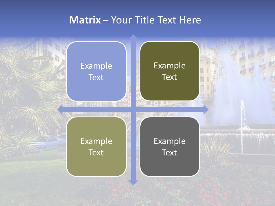 City Fountain In The City Center PowerPoint Template