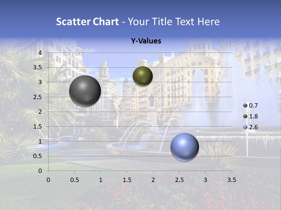 City Fountain In The City Center PowerPoint Template