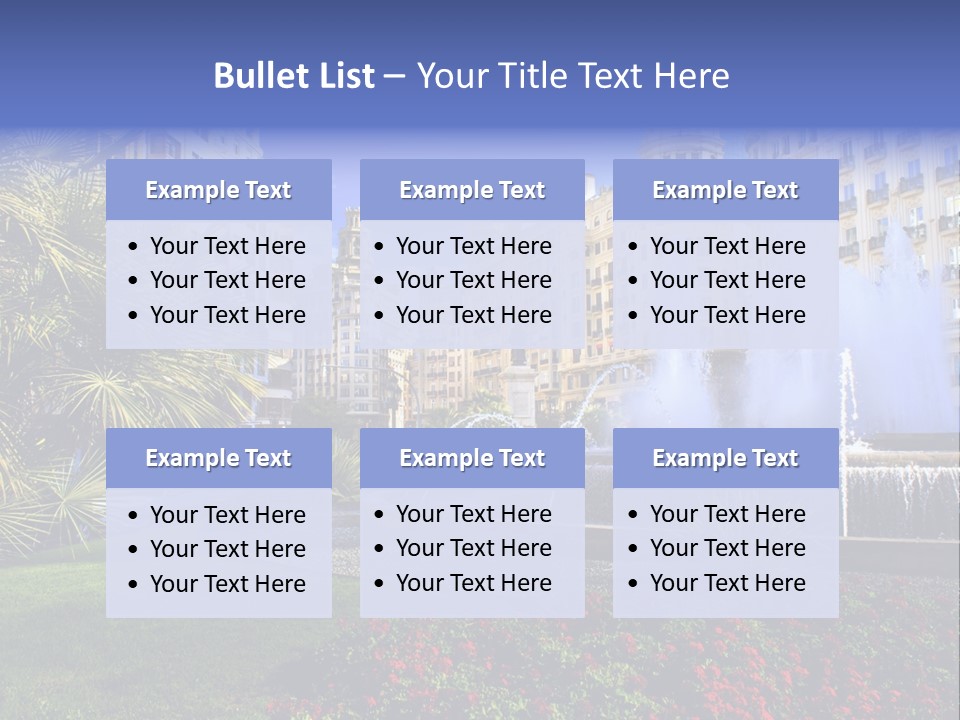 City Fountain In The City Center PowerPoint Template