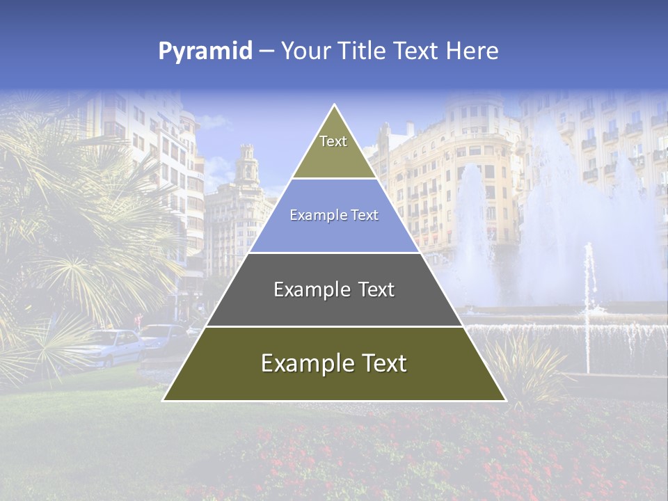 City Fountain In The City Center PowerPoint Template