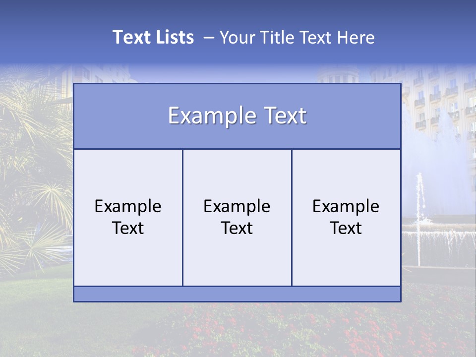 City Fountain In The City Center PowerPoint Template