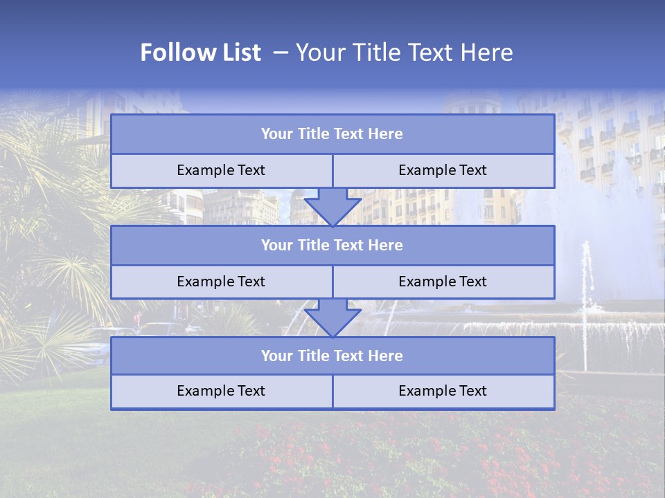 City Fountain In The City Center PowerPoint Template