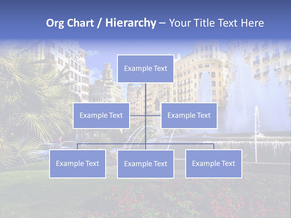 City Fountain In The City Center PowerPoint Template