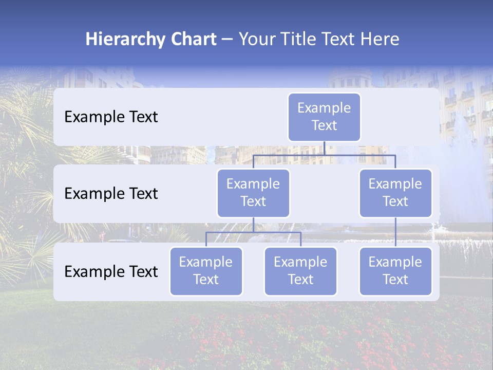 City Fountain In The City Center PowerPoint Template