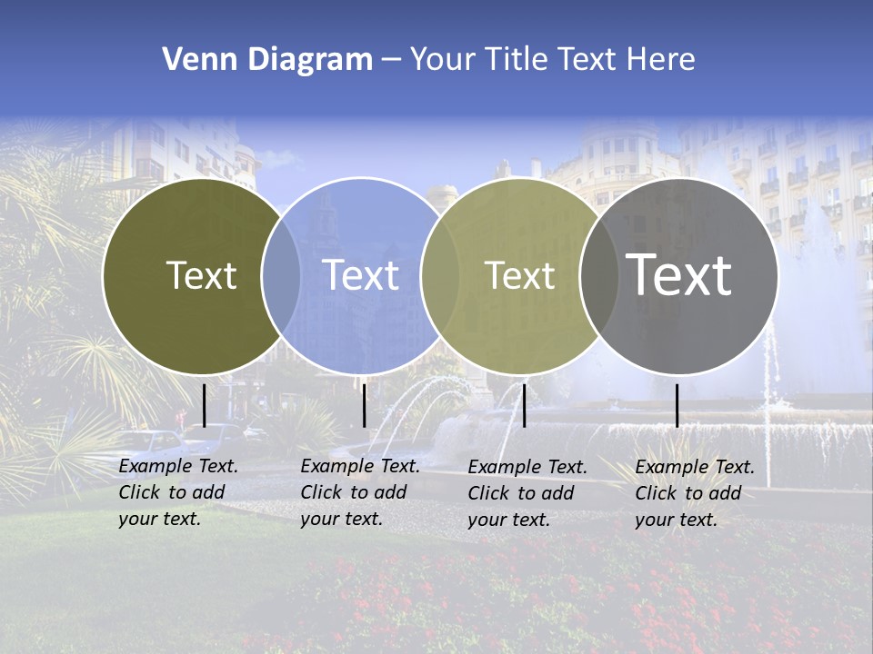 City Fountain In The City Center PowerPoint Template