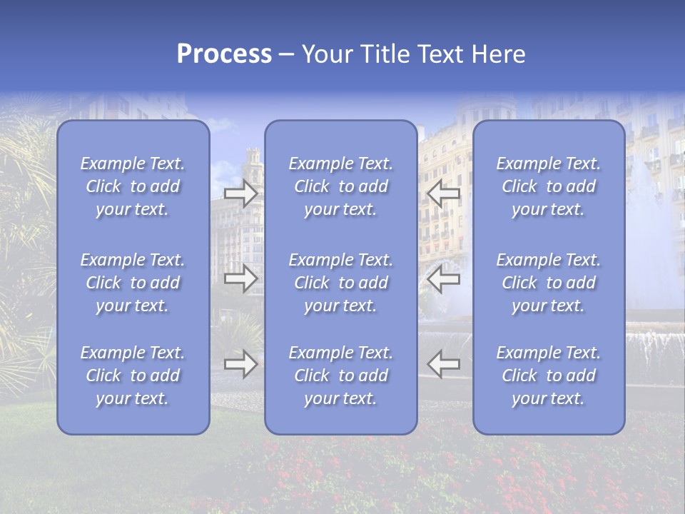 City Fountain In The City Center PowerPoint Template