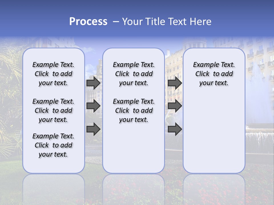 City Fountain In The City Center PowerPoint Template