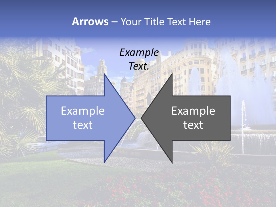 City Fountain In The City Center PowerPoint Template