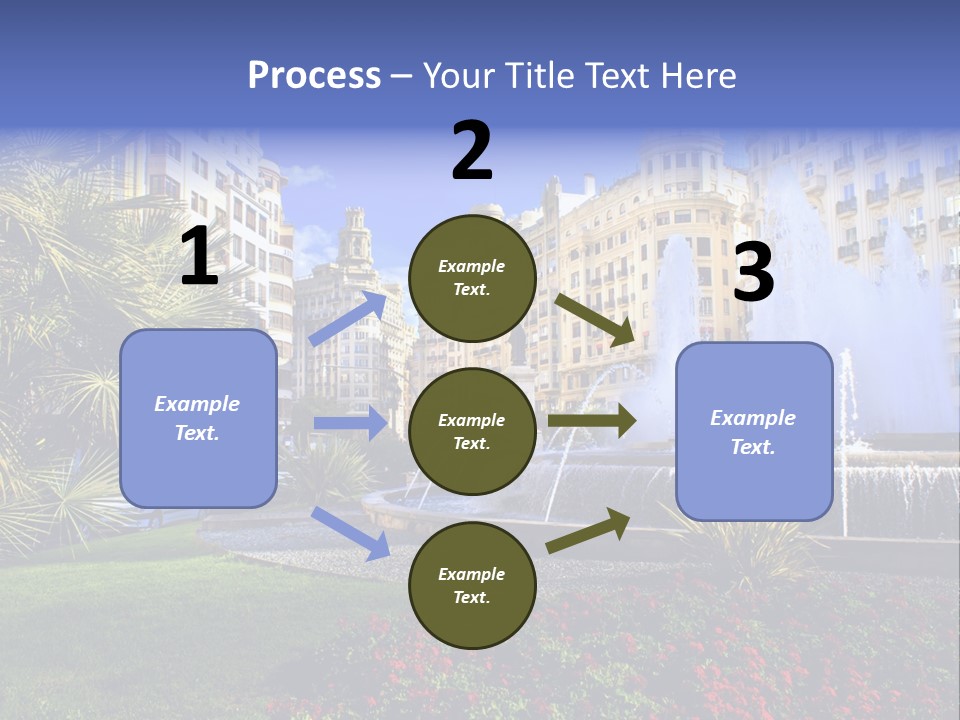 City Fountain In The City Center PowerPoint Template