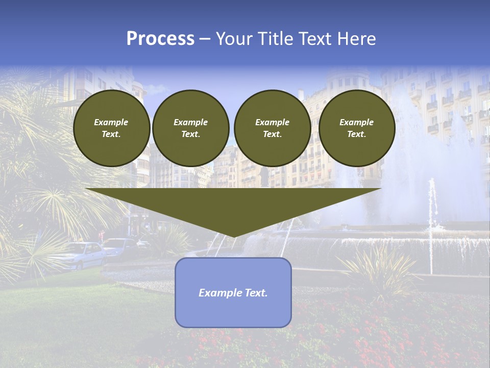 City Fountain In The City Center PowerPoint Template