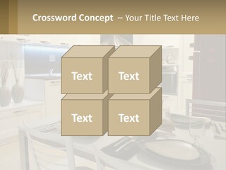 Kitchen Interior With Table PowerPoint Template