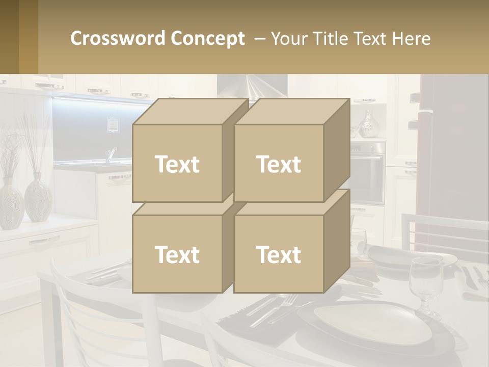 Kitchen Interior With Table PowerPoint Template