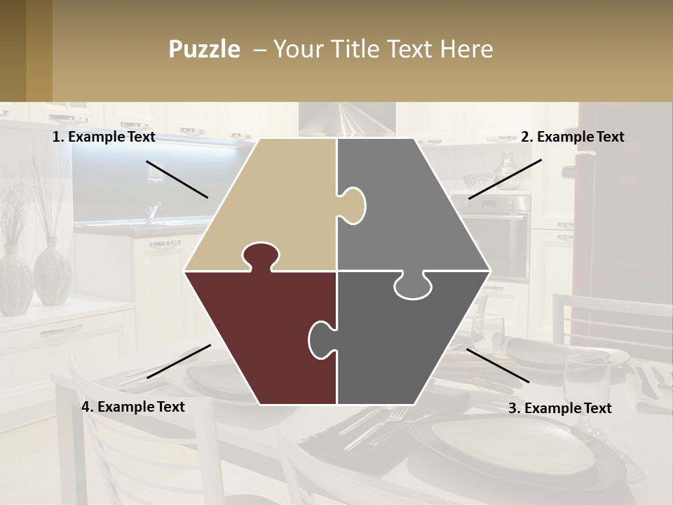 Kitchen Interior With Table PowerPoint Template