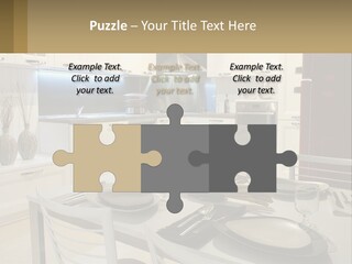 Kitchen Interior With Table PowerPoint Template