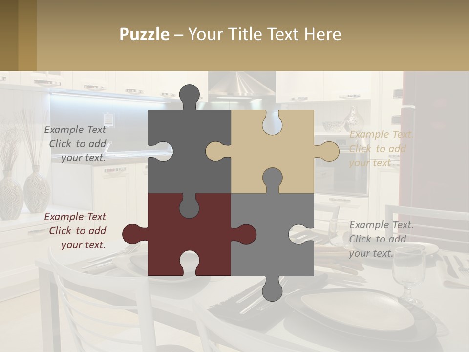 Kitchen Interior With Table PowerPoint Template