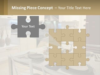 Kitchen Interior With Table PowerPoint Template