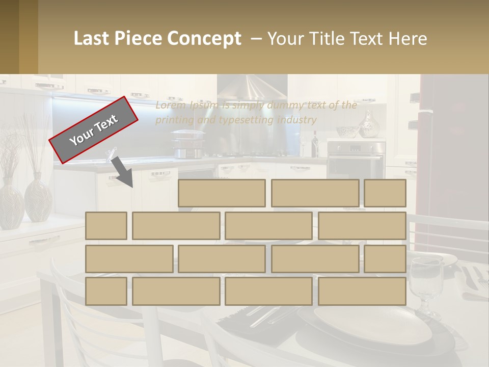 Kitchen Interior With Table PowerPoint Template